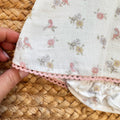 Completo bimba con culotte fantasia floreale e uccellini rosa