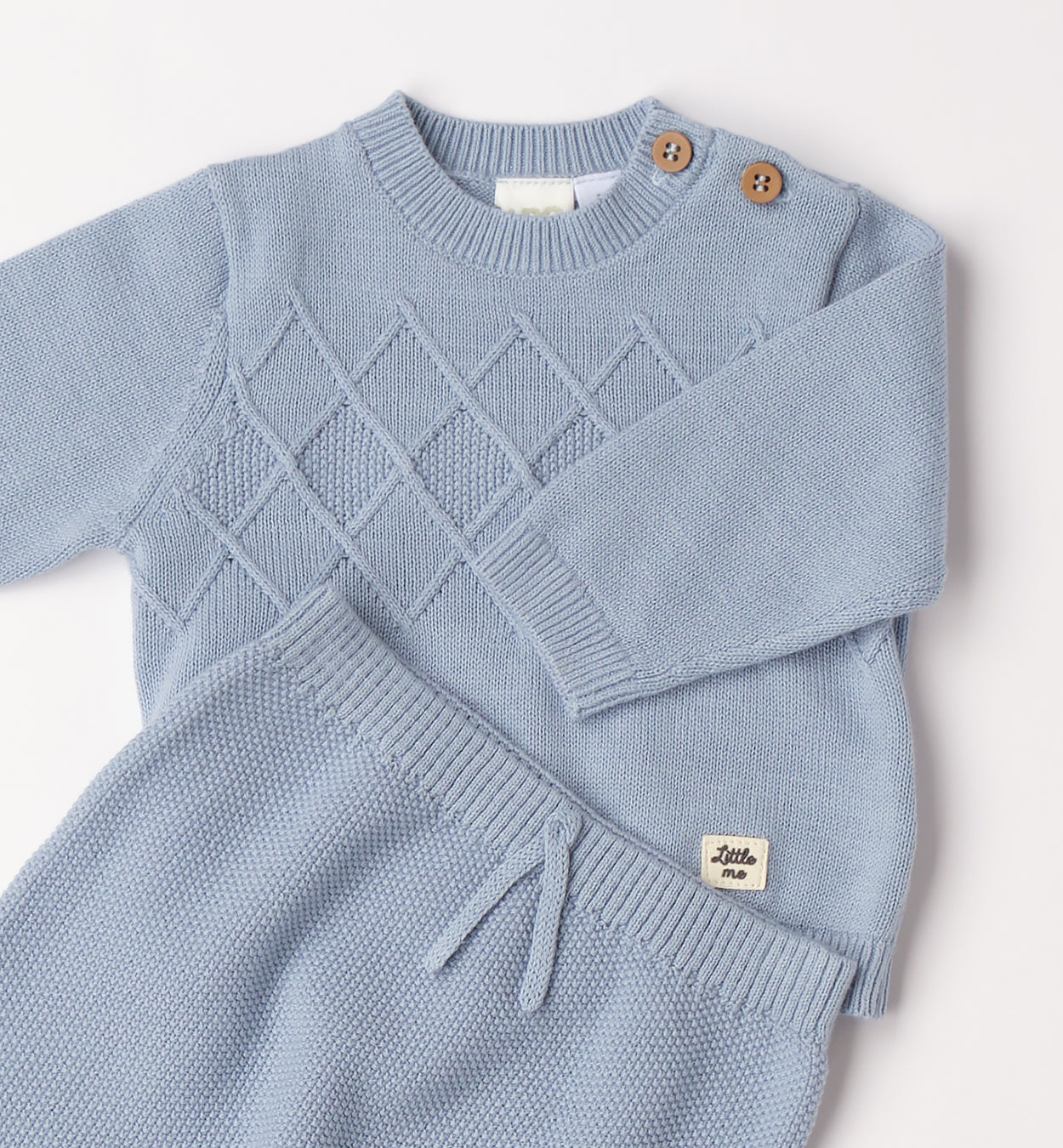 Retro completo neonato cotone azzurro