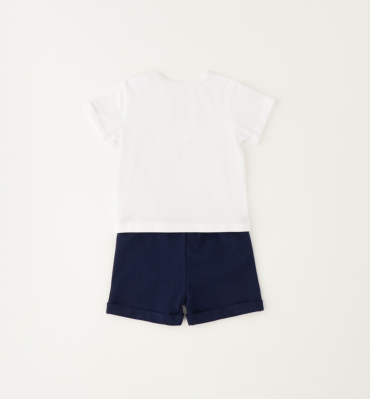 completo neonato due pezzi pantaloncino blu retro