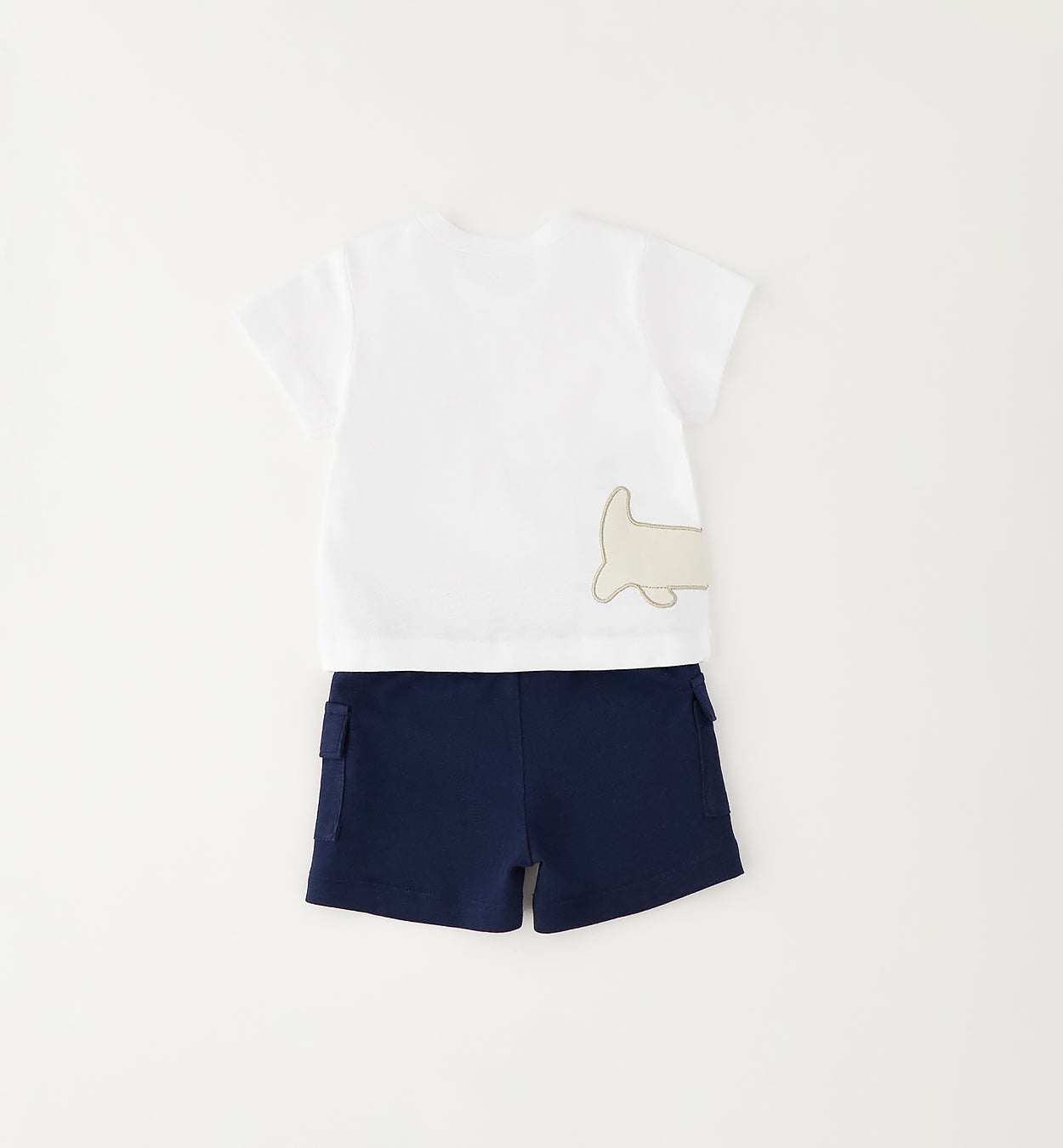 completo neonato estivo elegante con pantaloncino blu