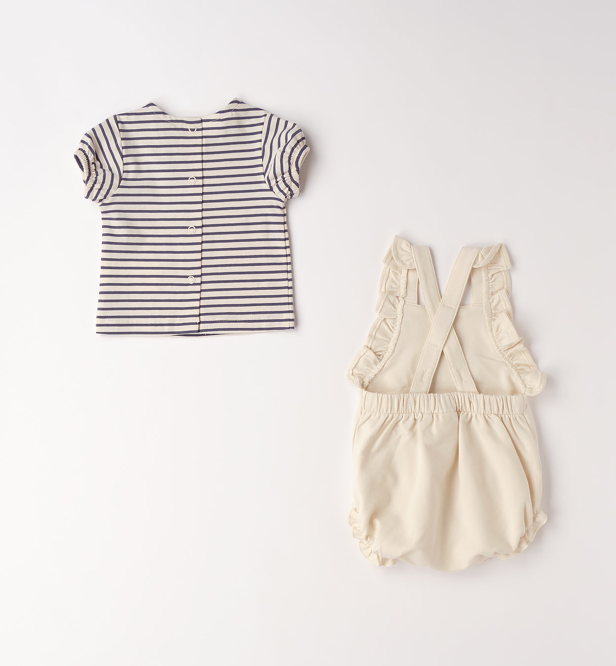 Retro completo salopette bimba con bretelle incrociate