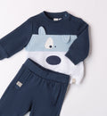  retro completino bimbo blu con vita elasticizzata