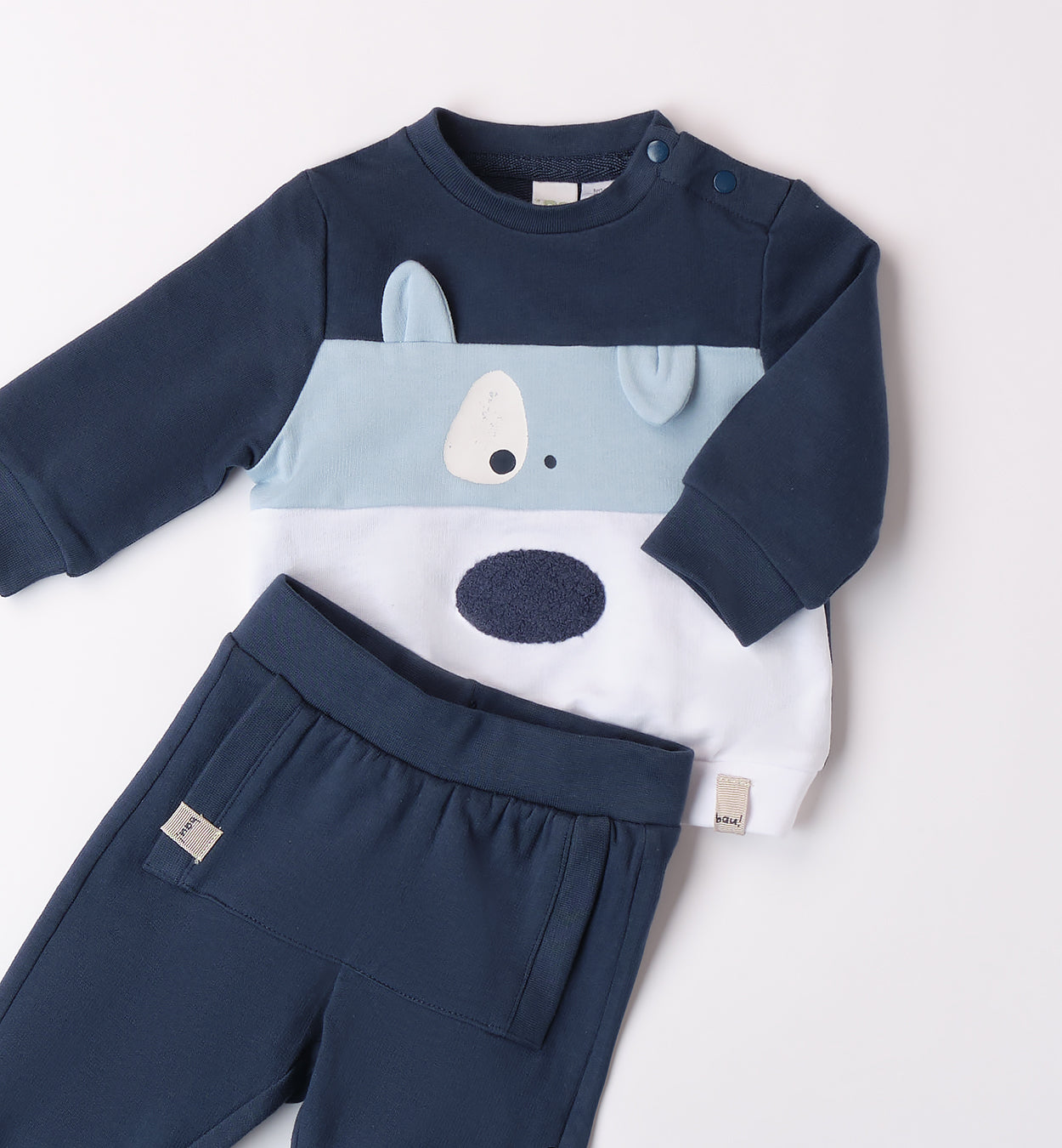  retro completino bimbo blu con vita elasticizzata