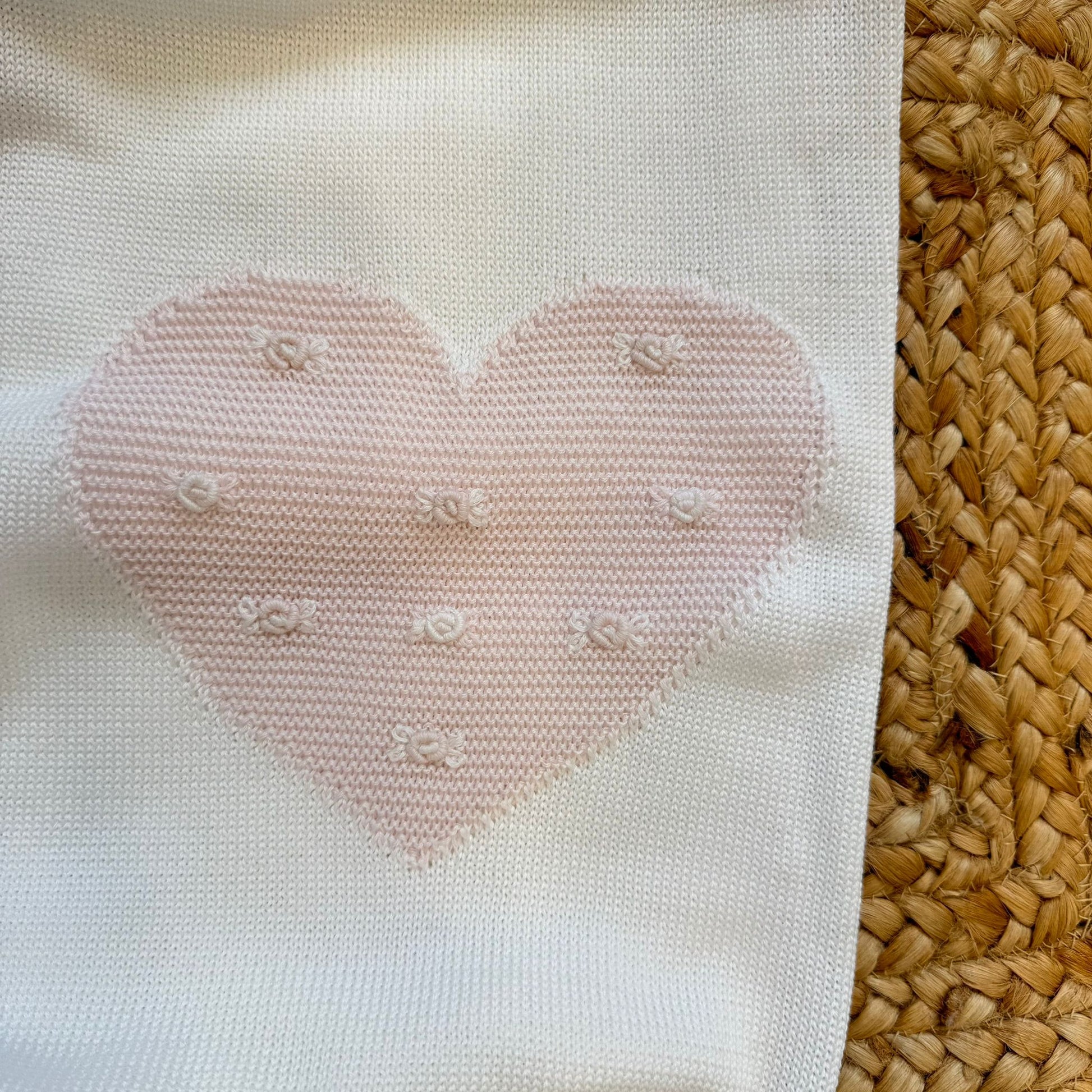 completo nascita neonata filo di scozia panna e rosa con copertina
