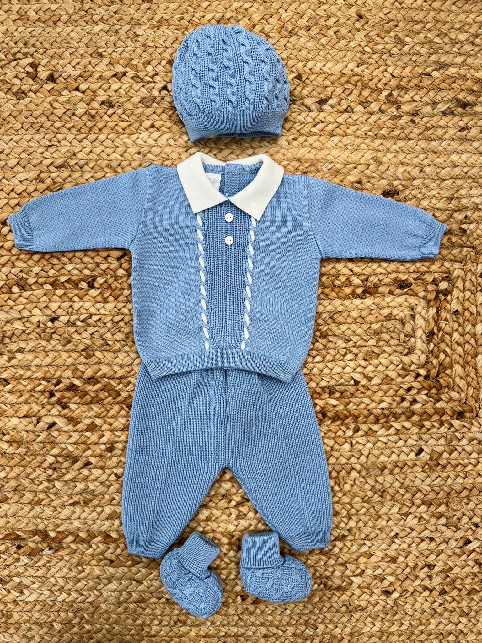 completo nascita neonato invernale con cappello e babbucce