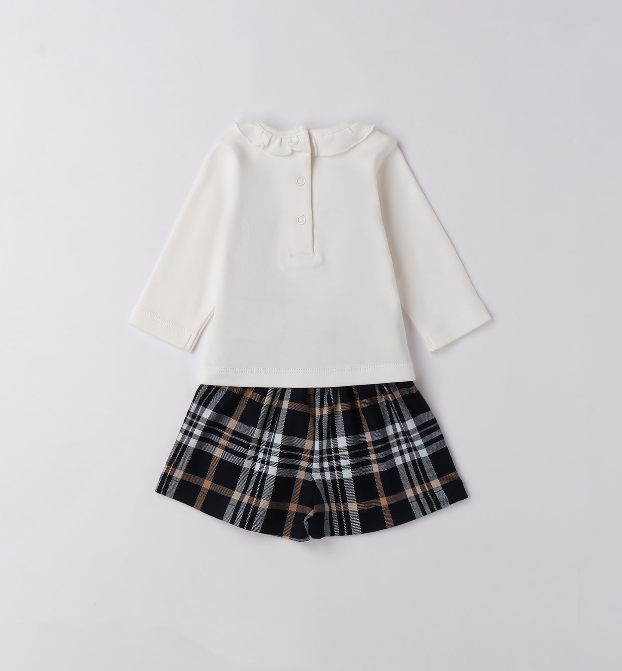 completo neonata caldo cotone retro panna e quadri