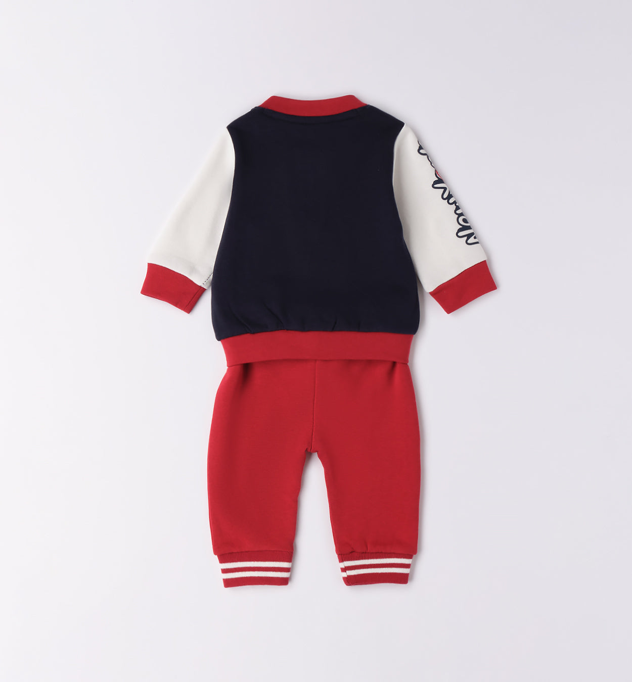 completo neonato cotone rosso e blu retro