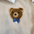 Coordinato completo beige in cotone per neonato con scarpine e cappellino
