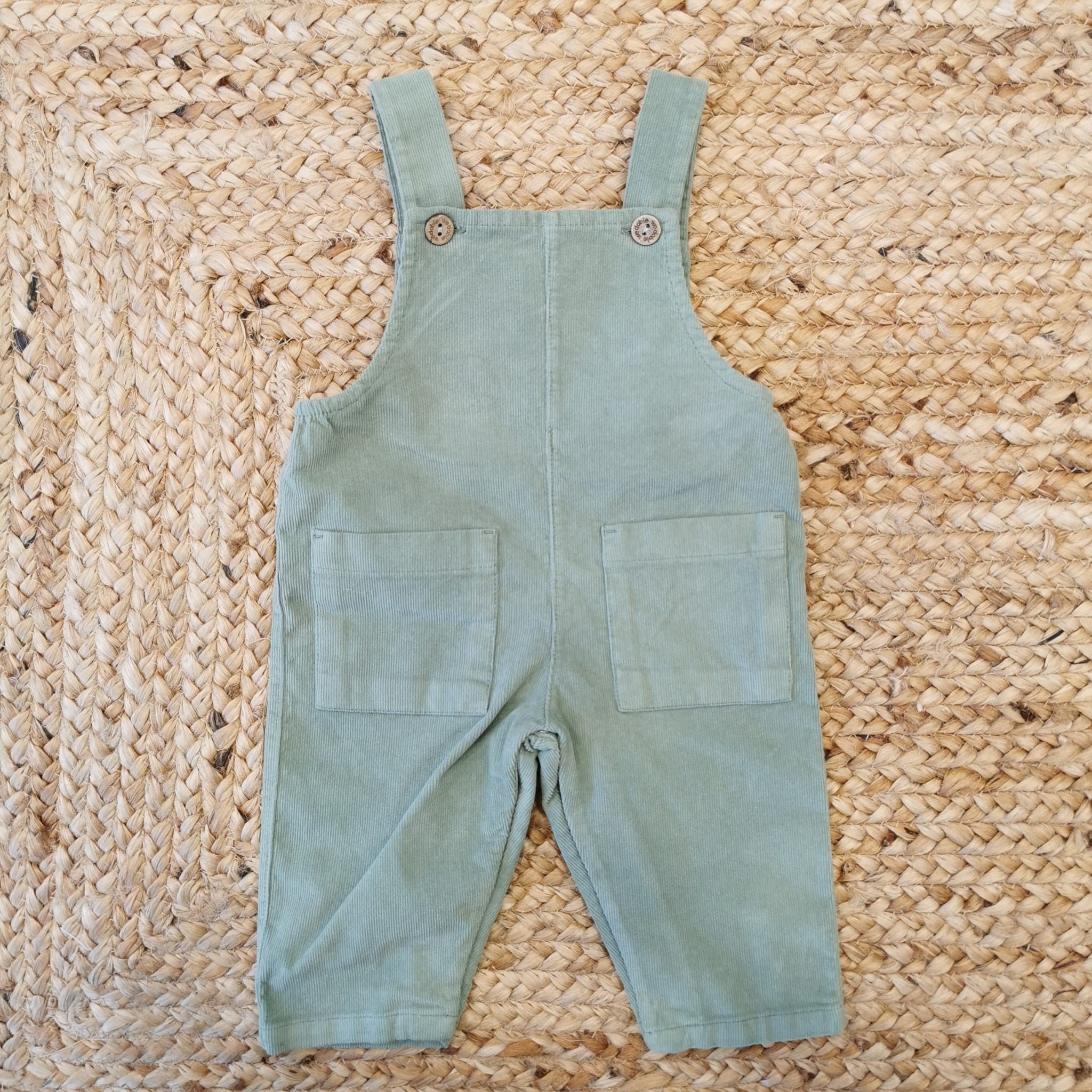 SALOPETTE IN VELLUTO VERDE CON ORSETTI