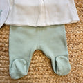 coperta neonato verde salvia 65x85 lavorazione nido d’ape