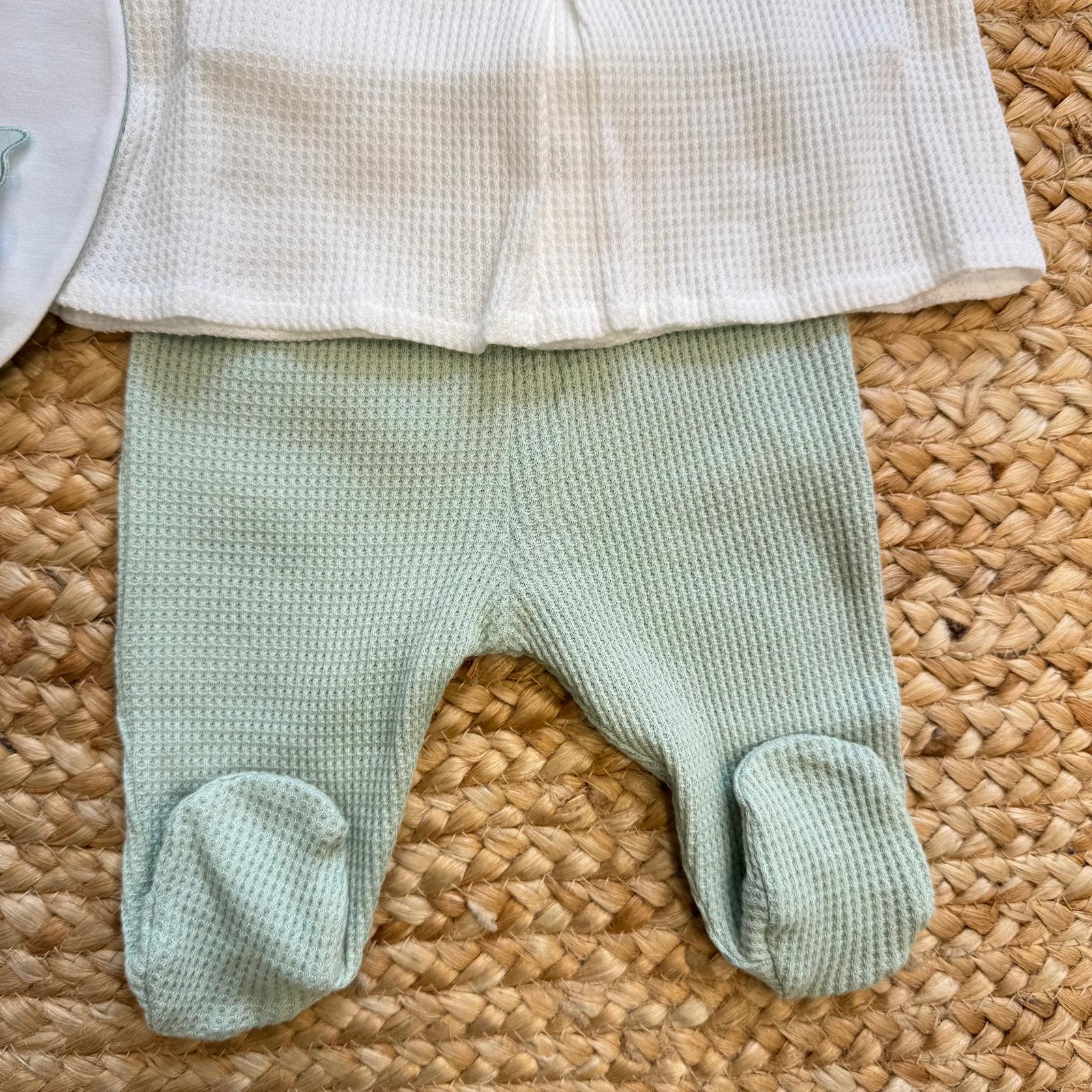 coperta neonato verde salvia 65x85 lavorazione nido d’ape
