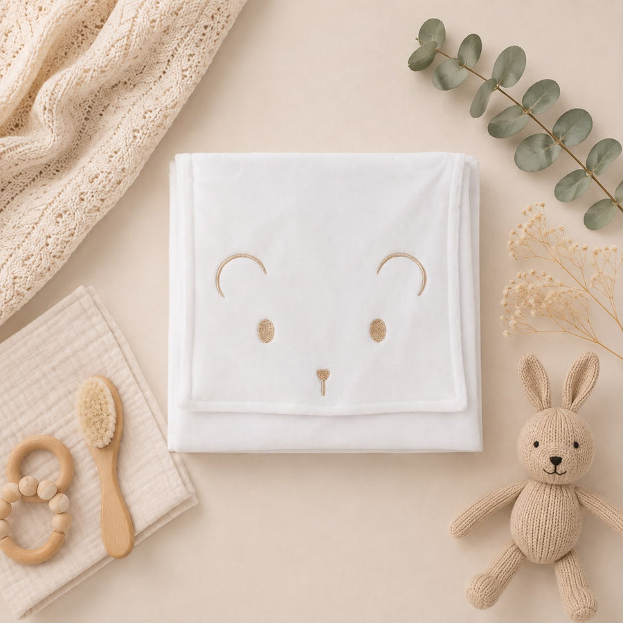 Telo fasciatoio unisex con ricamo orsetto