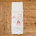 Copertina bimba in 100% cotone panna con stampa principessa e castello rosa
