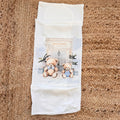 Copertina bimbo in 100% cotone panna con stampa orsetti e boutique