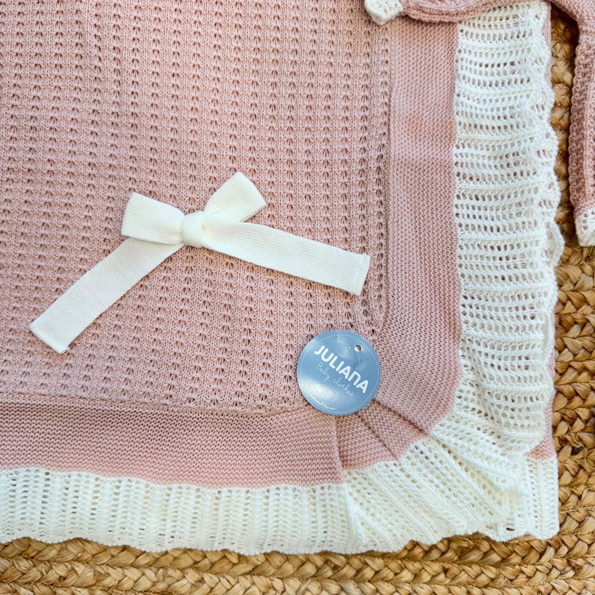 Completo nascita neonata rosa Juliana con copertina coordinata