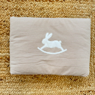 copertina neonato unisex cotone con coniglietto a dondolo