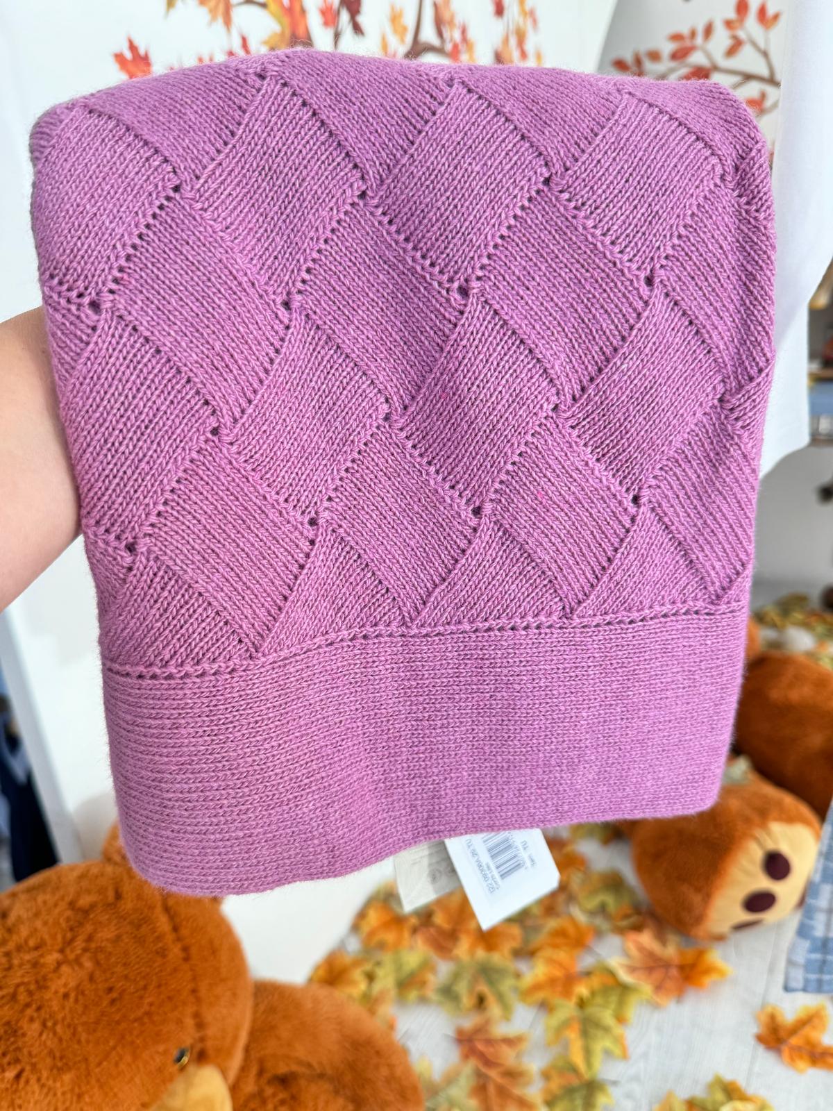 copertina lilla tricot neonata