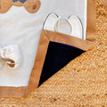 copertina neonato panna con bordo beige in ciniglia