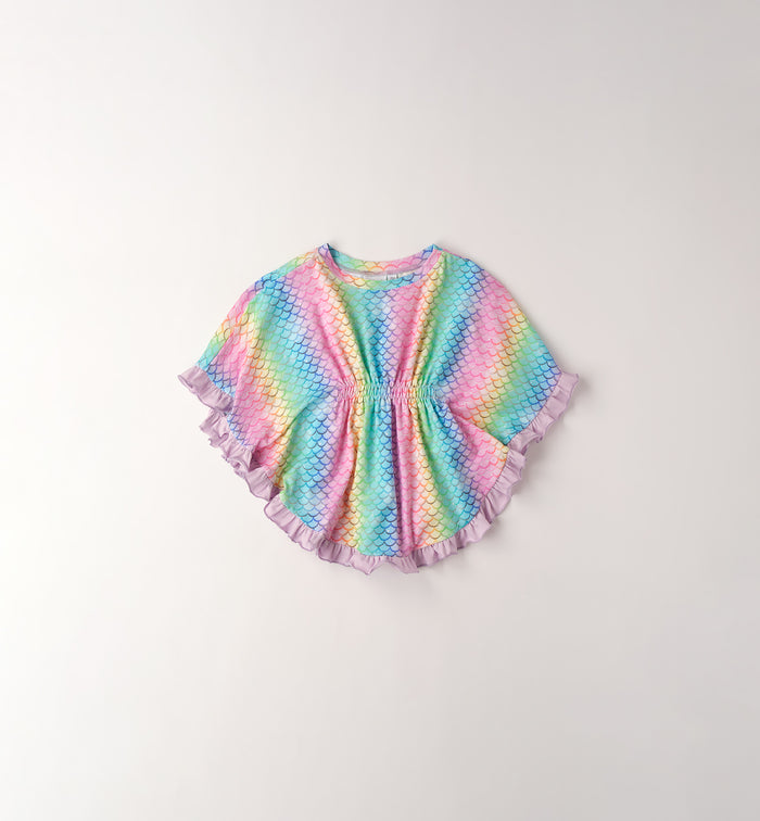 copricostume bimba cotone fantasia sirena multicolor