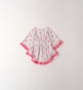 copricostume bimba cotone fantasia pois e fenicotteri rosa