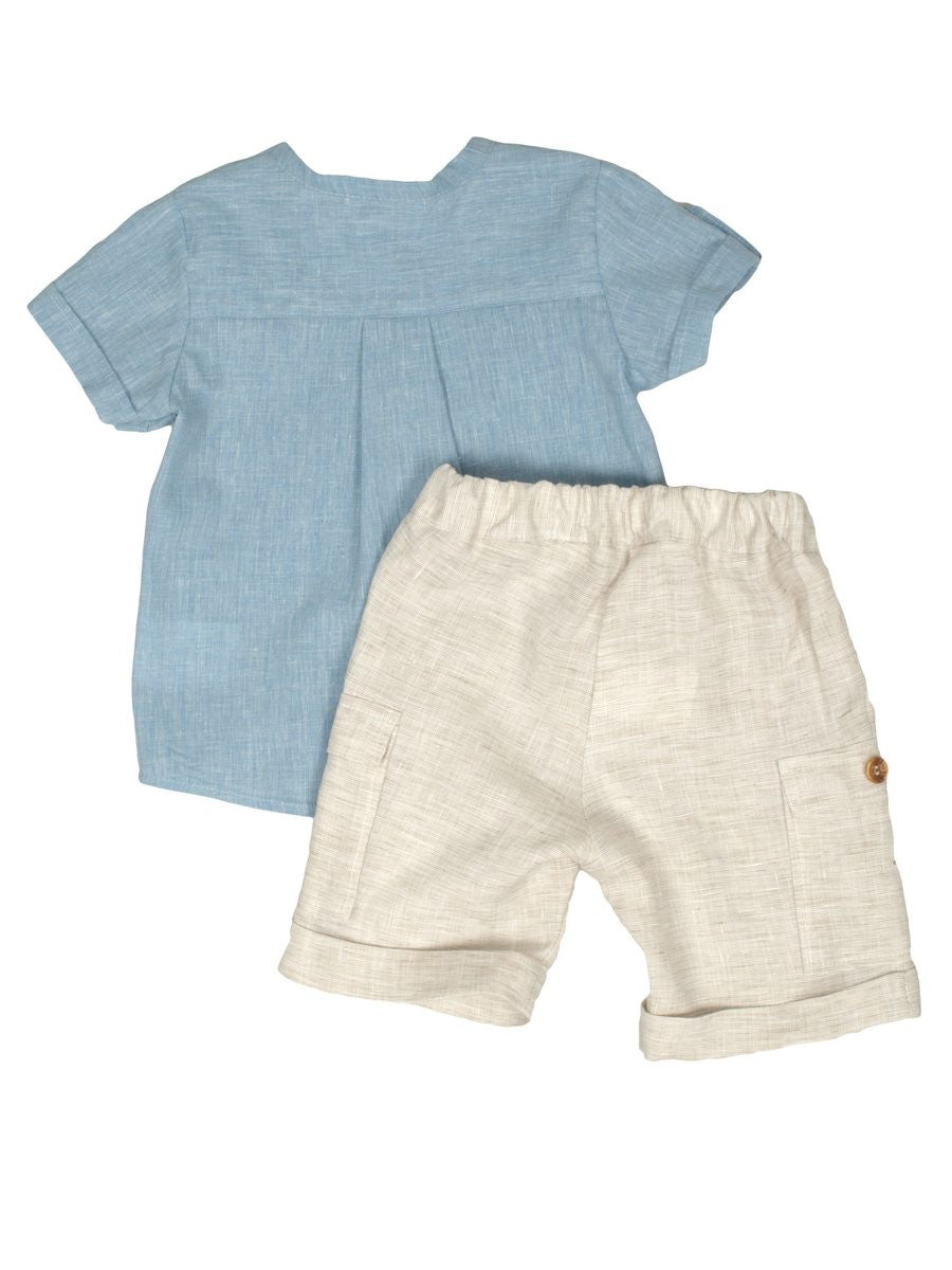 Completo bimbo Due Pezzi Bimbo In Misto Lino 