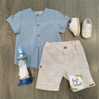 Completo bimbo Due Pezzi Bimbo In Misto Lino 