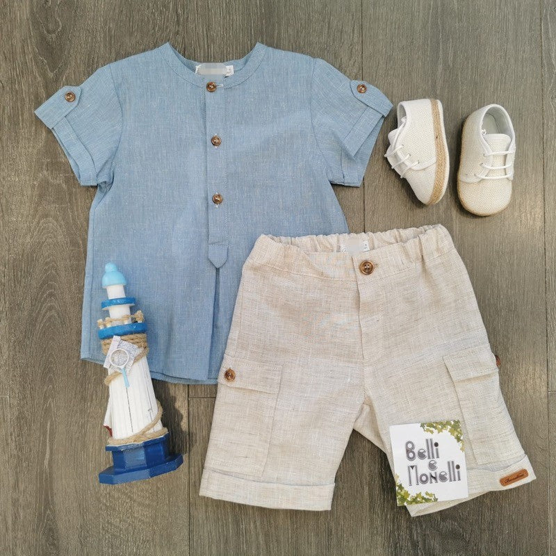 Completo bimbo Due Pezzi Bimbo In Misto Lino 