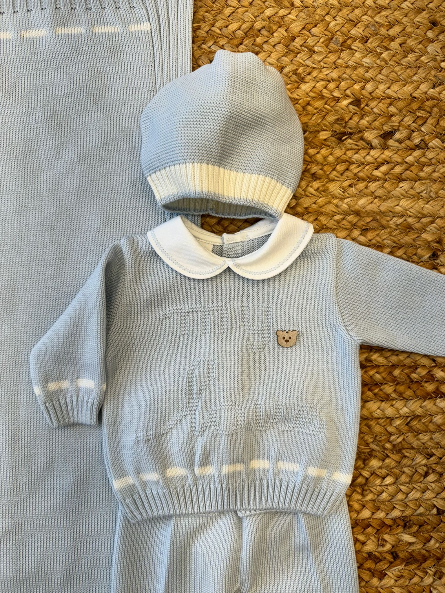 coprifasce nascita con cappello in lana