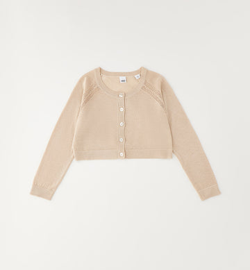 coprispalle bambina beige lurex elegante