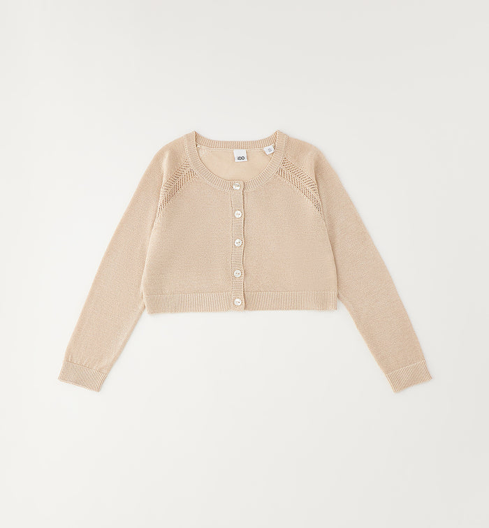coprispalle bambina beige lurex elegante