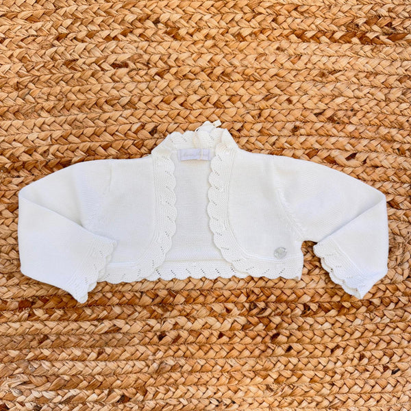 coprispalle battesimo bimba cotone bianco