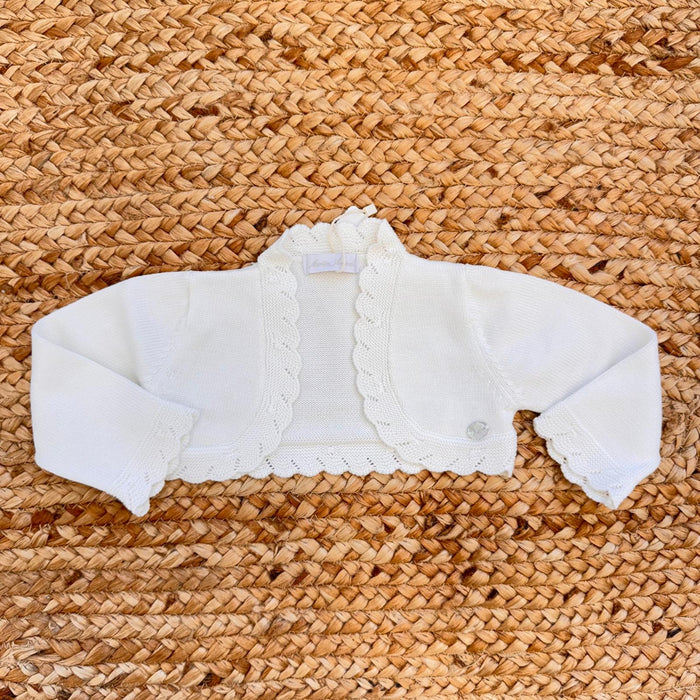 coprispalle battesimo bimba cotone bianco