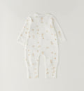 Retro tutina neonata in caldo cotone panna con fantasia orsetti e cuori beige