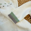 Completo neonata in maglia a manica lunga con colletto bianco del set nascita
