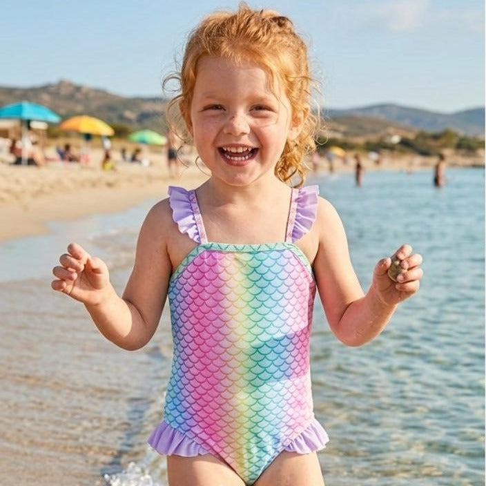 costume bambina con stampa floreale delicata