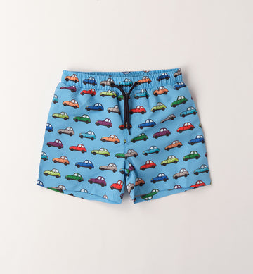 costume bimbo boxer azzurro fantasia macchinine colorate