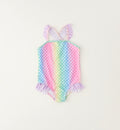 costume intero bimba fantasia sirena multicolor con volant