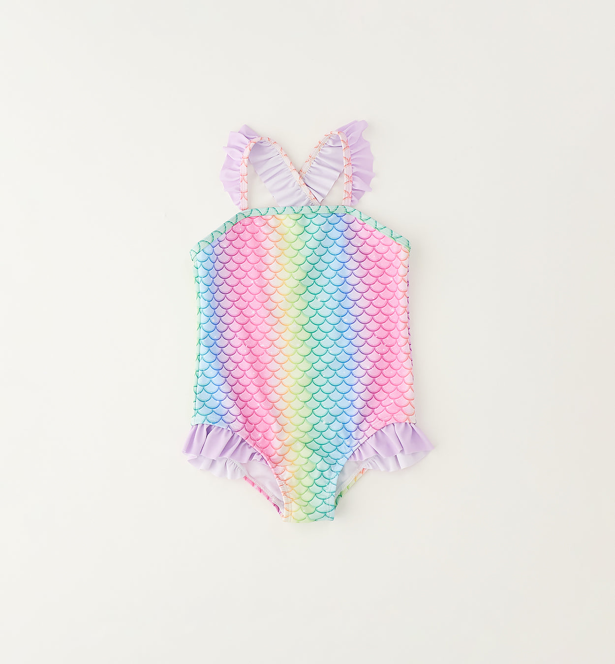 costume intero bimba fantasia sirena multicolor con volant