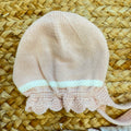Completo nascita neonata rosa antico Juliana con maglia, ghettina e cuffietta