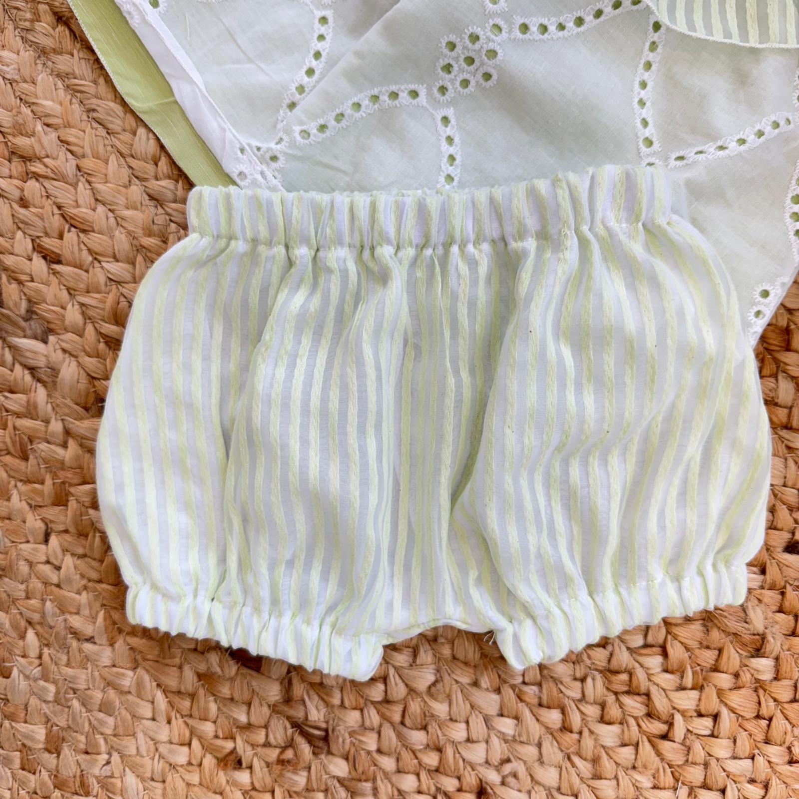 culotte neonata rigata verde salvia