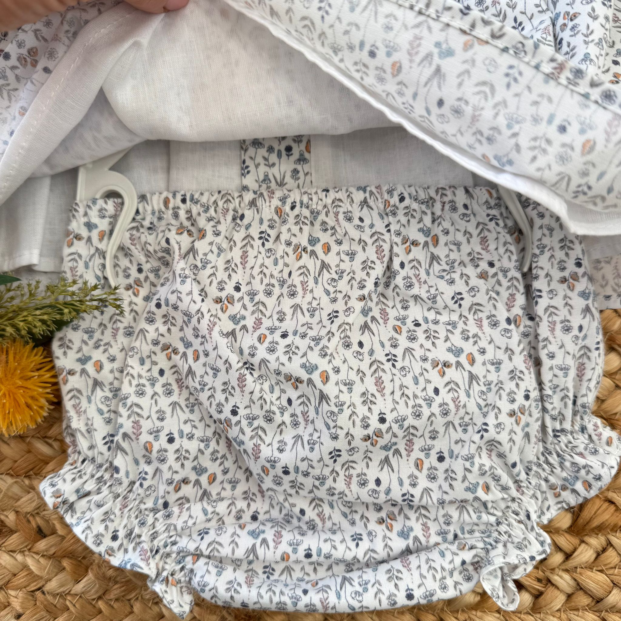 culotte coordinata fantasia floreale per neonata