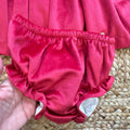 culotte coordinate velluto rosso abito natale neonata