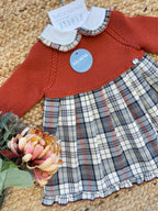 Vestito scozzese con corpetto ruggine