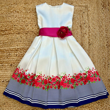 Abito cerimonia bimba tulle con cintura rimovibile