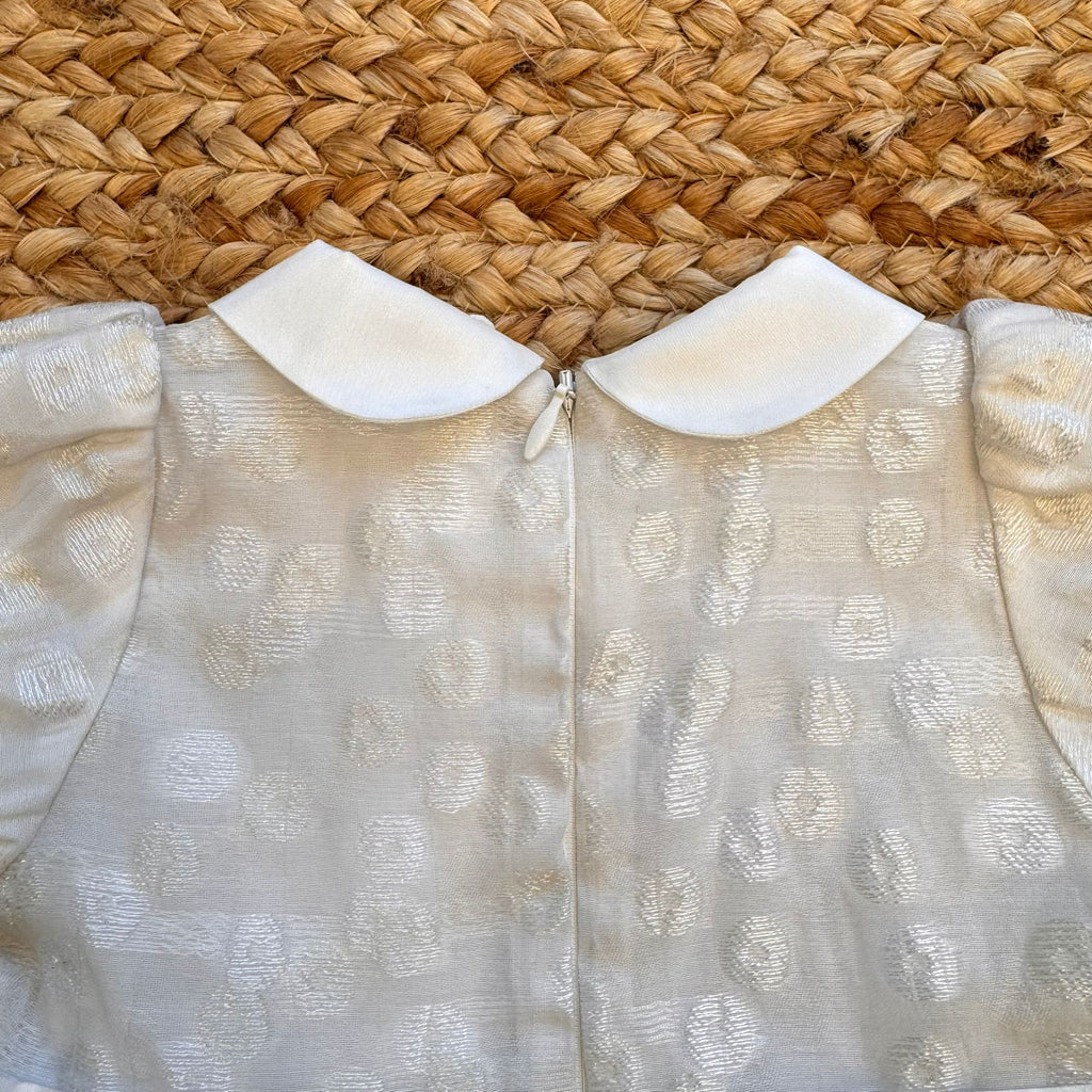 ABITO BIANCO ARGENTO CON COLLETTO