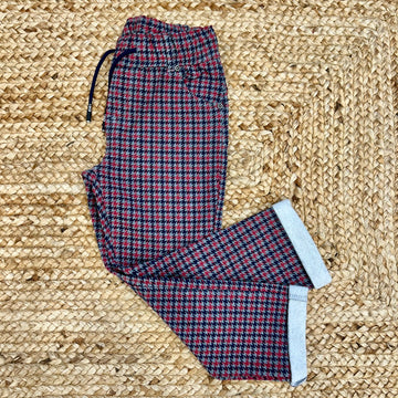 Pantalone bimbo principe di Galles rosso e blu