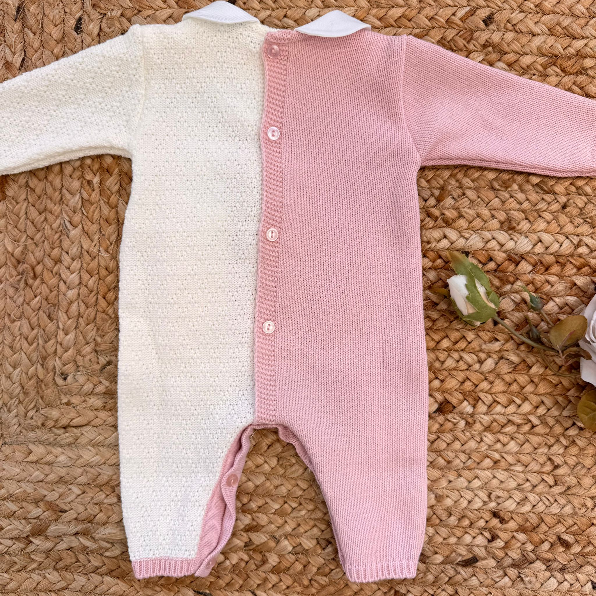 TUTINA NEONATA ROSA E PANNA CON FIOCCO/NUOVA COLLEZIONE