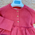 Abito bimba color mattone in caldo cotone con taschina frontale