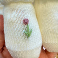 Copertina neonata in pura lana rosa, latte e beige con coordinato nascita Made in Italy.