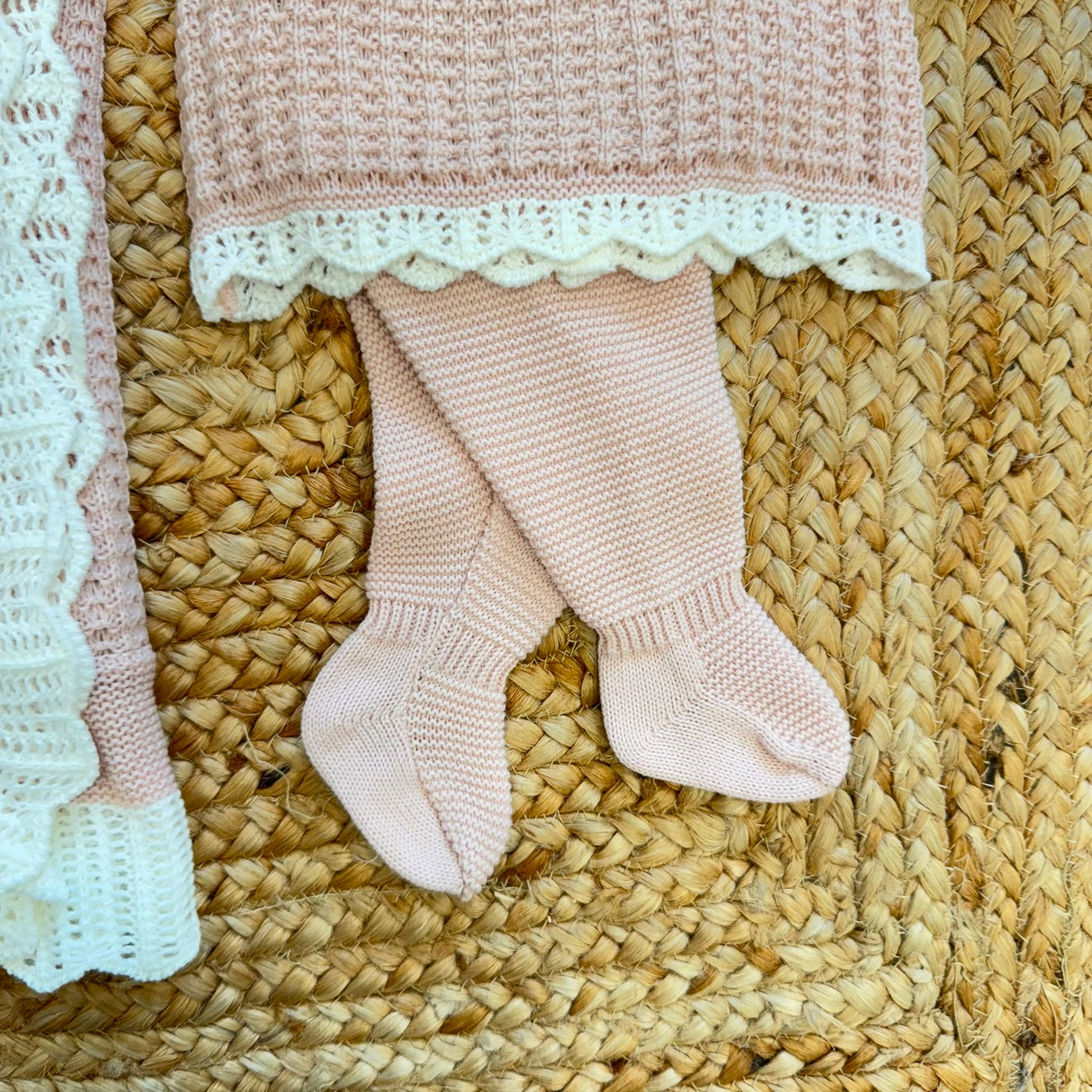 Completo nascita neonata rosa Juliana con copertina coordinata
